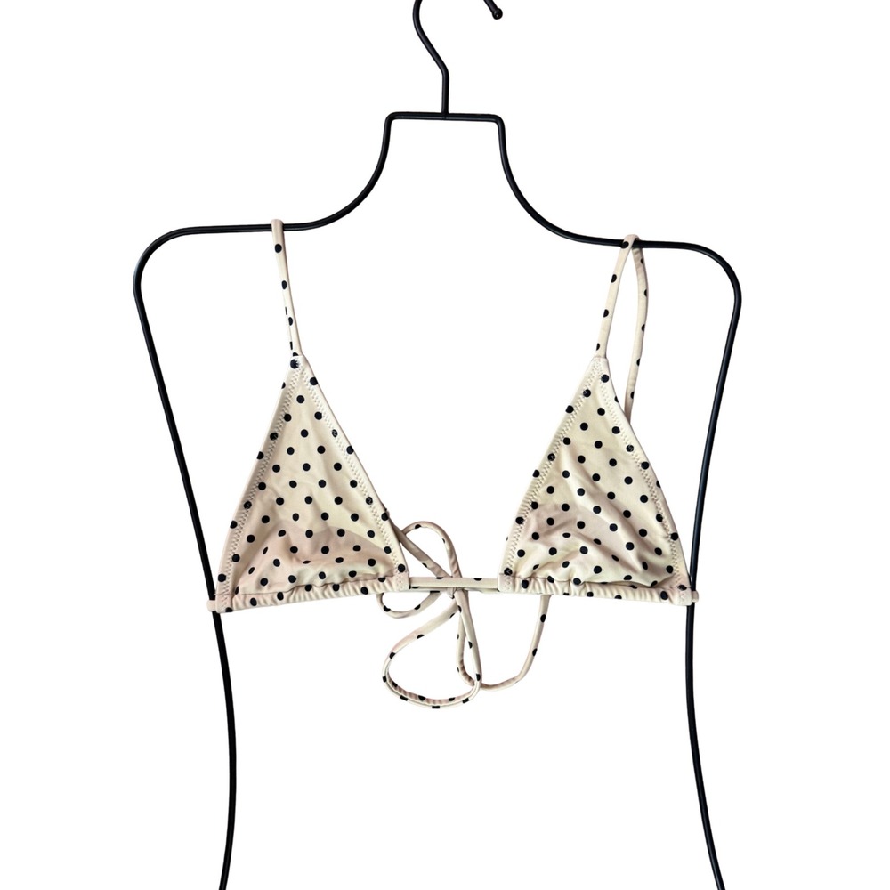 Cooke Swim Australia Polka Dot Bikini 3pc Set Cream Black Triangle NWOT Small